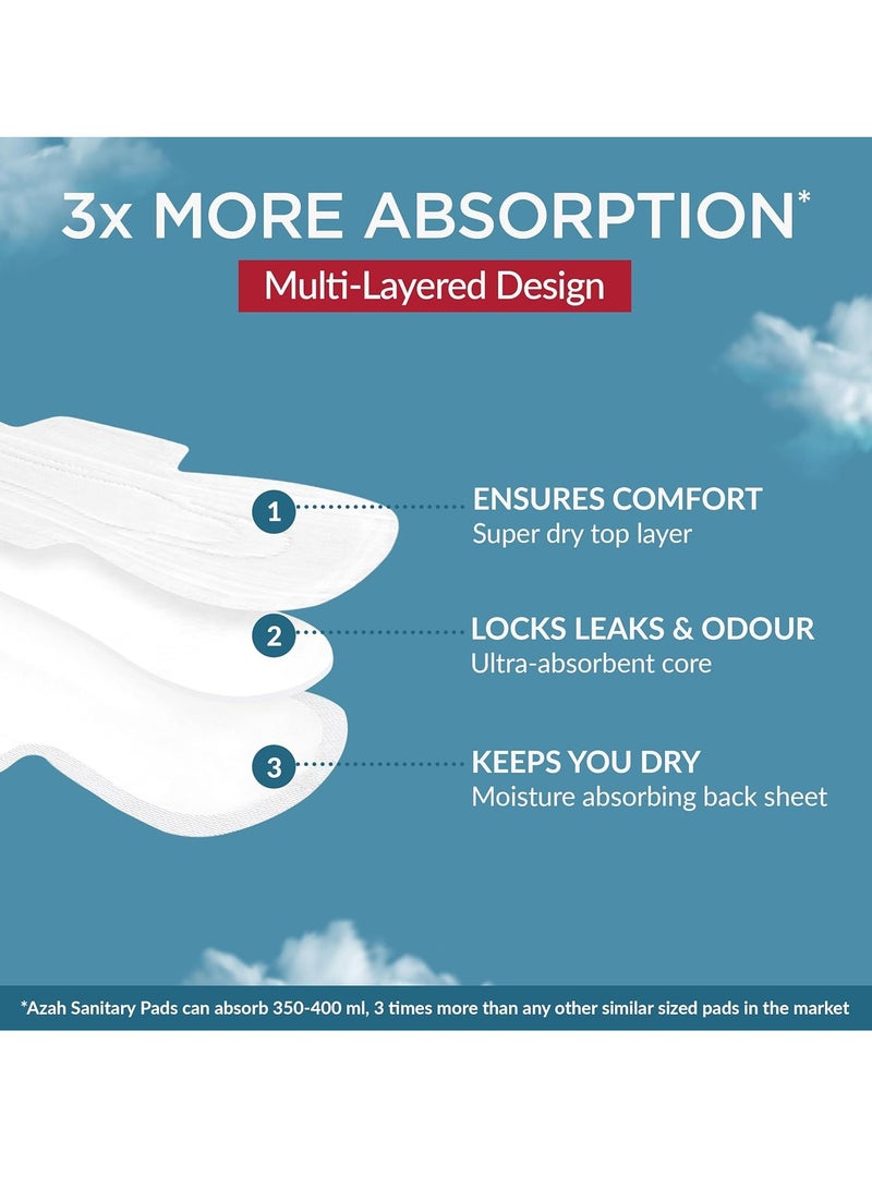 Azah Rash-Free Sanitary Pads for Women Leak Proof (30 XL Pads) | Cottony Soft and Dry Top Cover | Medium to Heavy Flow | Extra Long, Super Absorbent, Toxin Free, Locks Odour | With Disposal Bags - Image 3