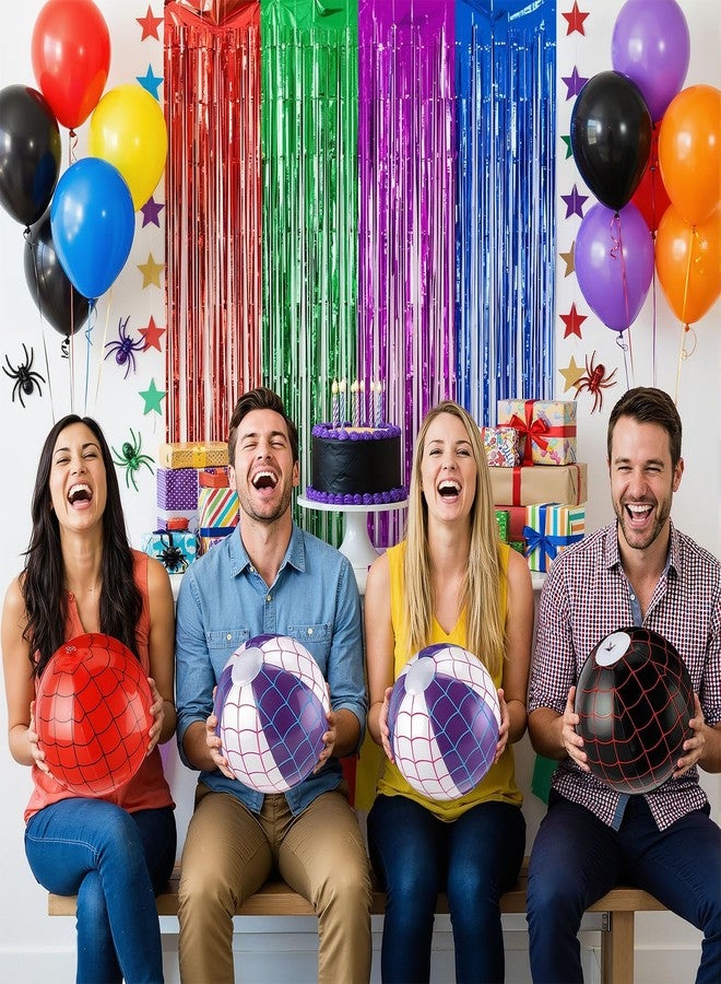 Arrowbash مجموعة من 12 كرة شاطئية بتصميم العنكبوت من آروباش، مقاس 7.87 بوصة، مثالية لألعاب المسابح والشواطئ الصيفية، كهدايا ومستلزمات حفلات أعياد الميلاد وتزيينها. - Image 5