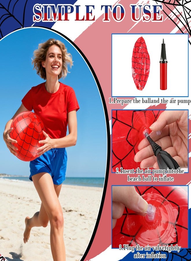 Arrowbash مجموعة من 12 كرة شاطئية بتصميم العنكبوت من آروباش، مقاس 7.87 بوصة، مثالية لألعاب المسابح والشواطئ الصيفية، كهدايا ومستلزمات حفلات أعياد الميلاد وتزيينها. - Image 4