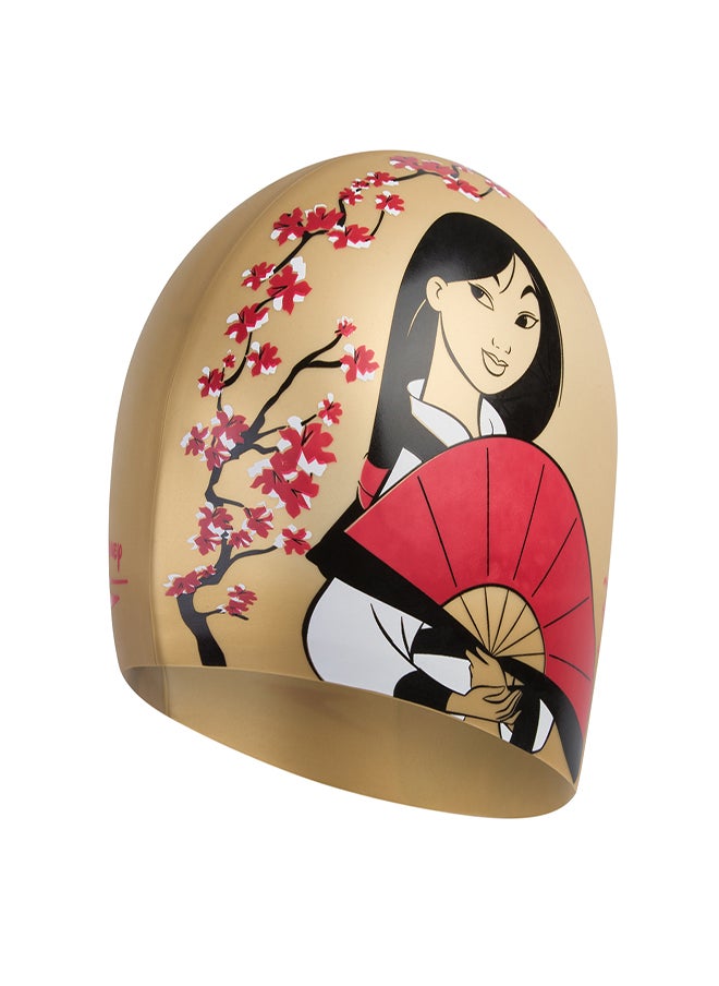 speedo Mulan Slogan Swimming Cap Gold/Red  - Image 1