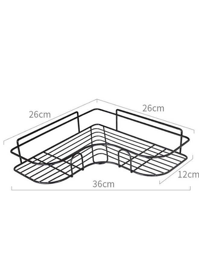 Haidue - 2 Pcs Wall Mount Self Adhesive Rotating Shower Caddy Corner Storage Shelf - Image 1