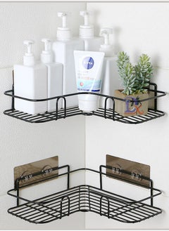 Haidue 2 Pcs Wall Mount Self Adhesive Rotating Shower Caddy Corner Storage Shelf  - Image 1