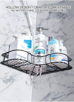 Haidue 2 Pcs Wall Mount Self Adhesive Rotating Shower Caddy Corner Storage Shelf  - Image 4