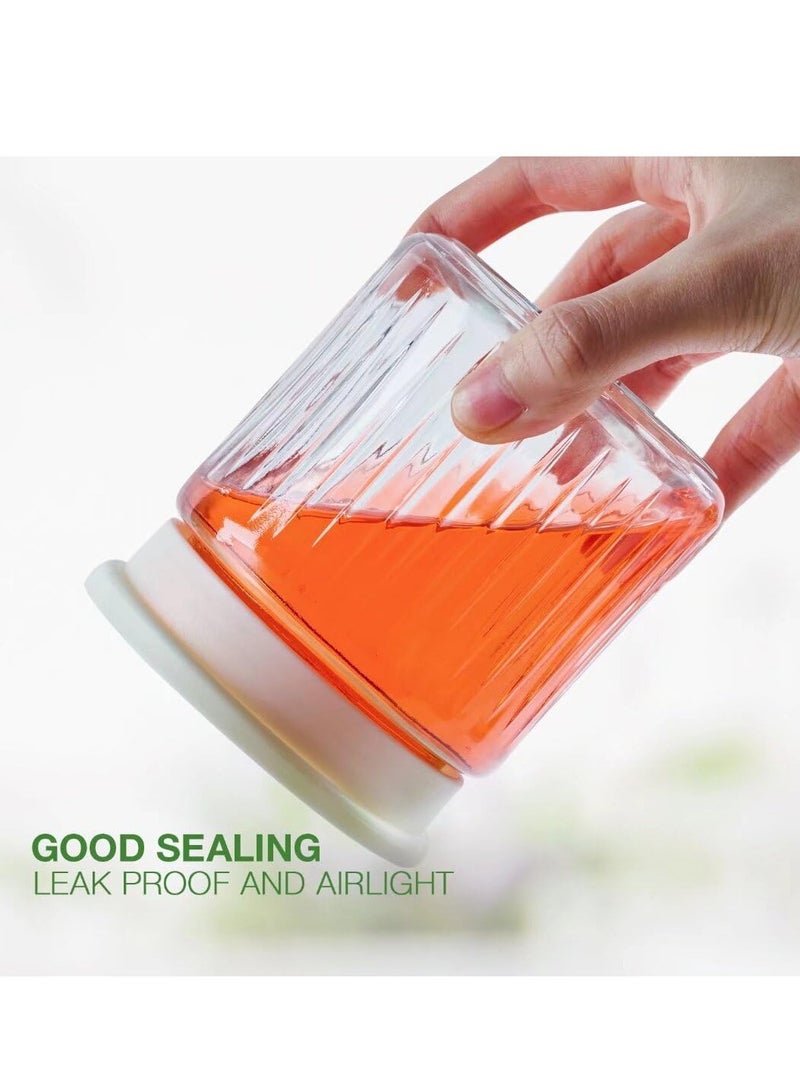 SOLARAE 3Pcs Glass Food Storage Jars with Lids, Overnight Oats Containers, Small Food Containers, 13.5oz Leak Proof Small Stackable Glass Jars, Clear Empty Glass Jars with Lids, Kitchen Canisters - Image 5