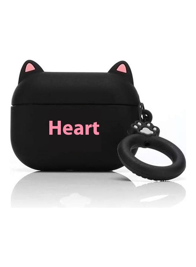 Protective Case Cover Compatible with New Apple AirPods 3rd Generation Black/Pink  - Image 1