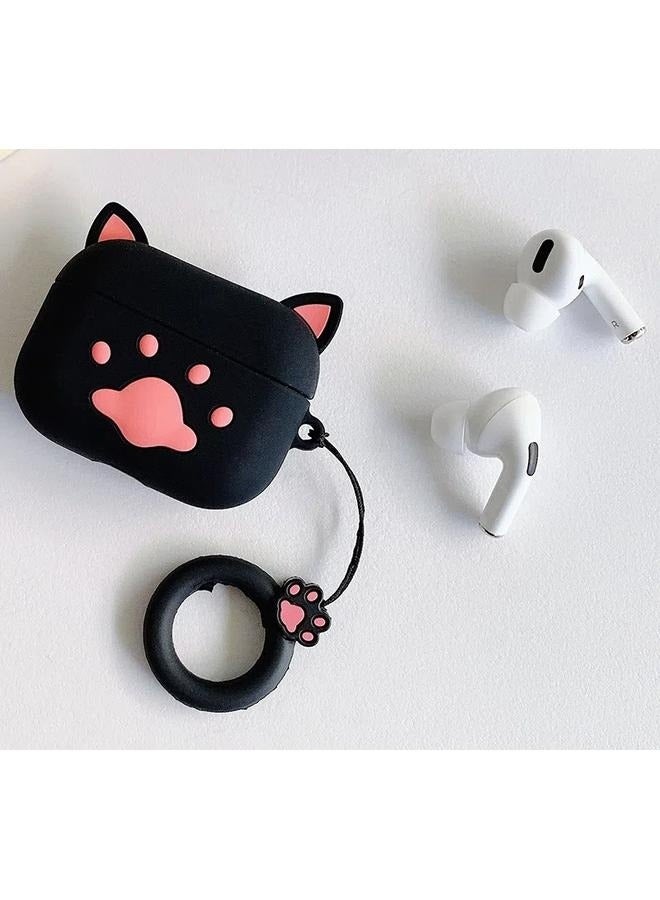 Protective Case Cover Compatible with New Apple AirPods 3rd Generation Black/Pink  - Image 4