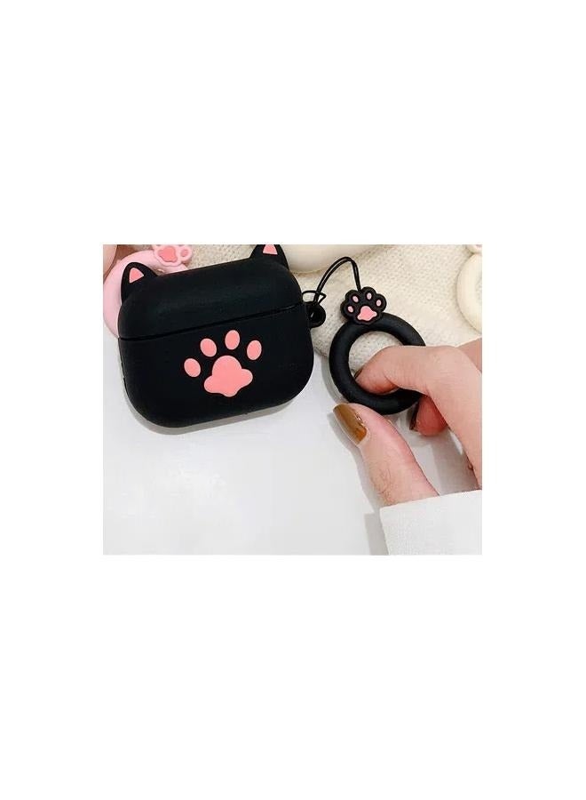Protective Case Cover Compatible with New Apple AirPods 3rd Generation Black/Pink  - Image 5