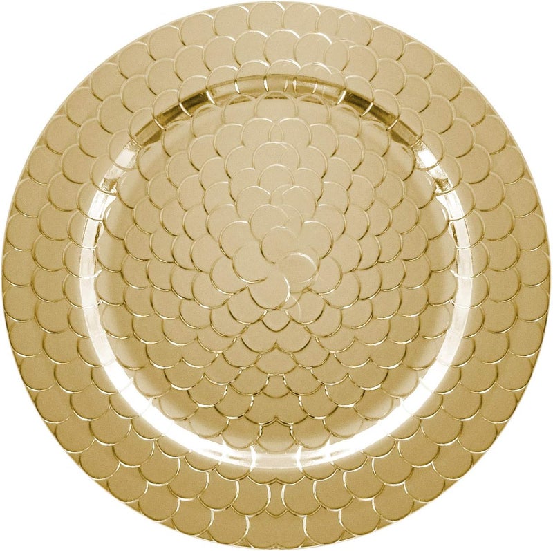 ChargeIt by Jay Snake Charger Plate 13 Decorative Melamine Service Plate for Home Professional Dining Perfect for Upscale Events Dinner Parties Weddings Banquets Catering Set of 4 Gold - Image 3