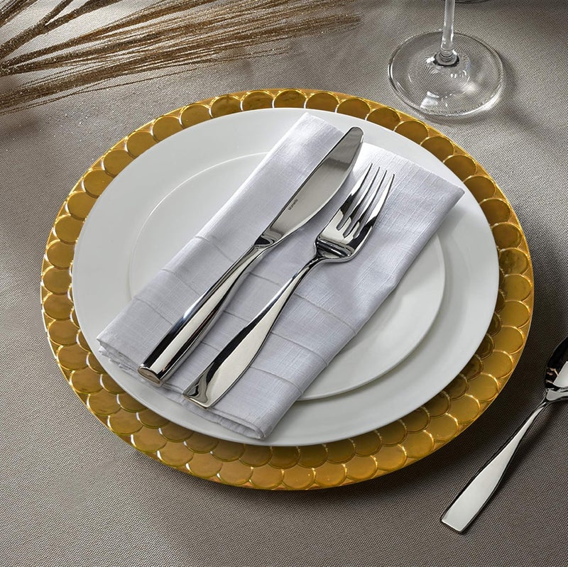 ChargeIt by Jay Snake Charger Plate 13 Decorative Melamine Service Plate for Home Professional Dining Perfect for Upscale Events Dinner Parties Weddings Banquets Catering Set of 4 Gold - Image 2