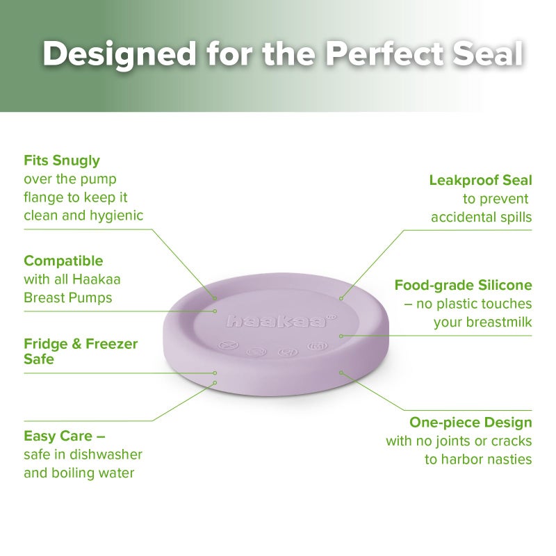 haakaa Manual Breast Pump Cap (Lavender) - Made of Premium Grade Silicone, Suitable for All haakaa Breast Pump - Image 4