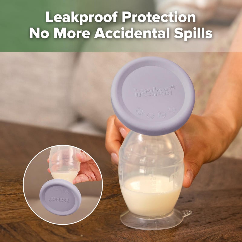 haakaa Manual Breast Pump Cap (Lavender) - Made of Premium Grade Silicone, Suitable for All haakaa Breast Pump - Image 2