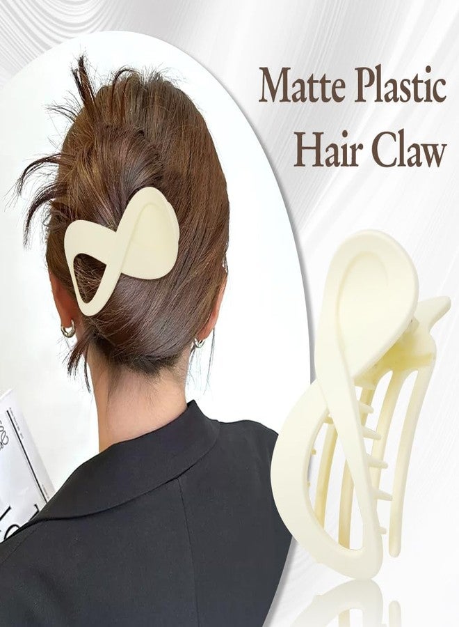 VORSET 3 Pcs Korean Large Flat Matte Hair Claw Clips for Thick Hair Premium Strong Hold Long Thin Hair Clips Fashion Big Hair Accessories Clutches Women and Girls Multicolor - Image 3