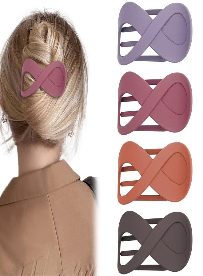 VORSET 3 Pcs Korean Large Flat Matte Hair Claw Clips for Thick Hair Premium Strong Hold Long Thin Hair Clips Fashion Big Hair Accessories Clutches Women and Girls Multicolor - Image 1