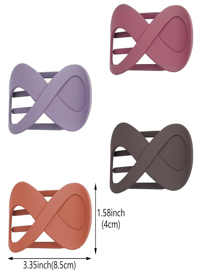 VORSET 3 Pcs Korean Large Flat Matte Hair Claw Clips for Thick Hair Premium Strong Hold Long Thin Hair Clips Fashion Big Hair Accessories Clutches Women and Girls Multicolor - Image 4