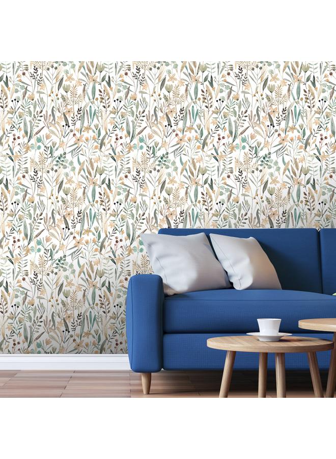 Bluejw Fern Self-adhesive Wallpaper Watercolor Flower Removable Wall Decoration Wallpaper Nursery Bedroom Pvc Mural - Image 5