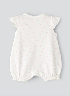 Tiny Hug Baby Girl Heart Print Cotton Romper  - Image 2
