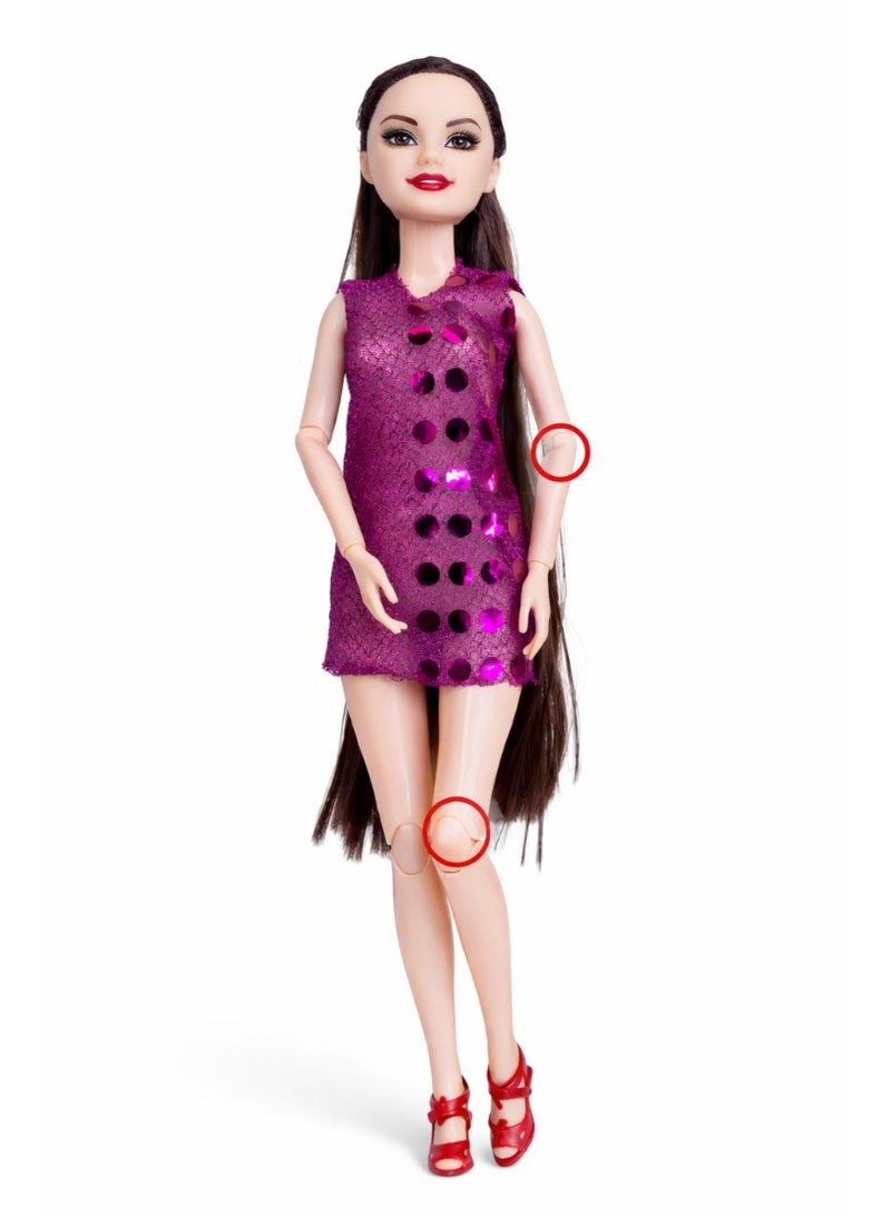 لعبه عروسه بنات - عروسة مفصلات للبنات - دمية فاشون للتلبيس بملابس سهرة/سواريه، لعبه عروسه شعر طويل للتصفيف والتسريح وتمثيل الأدوار، عرايس بنات للبيت والحضانه وهدايا عيد ميلاد للأطفال 3 سنين+ - Image 2