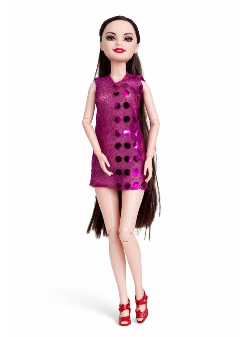 لعبه عروسه بنات - عروسة مفصلات للبنات - دمية فاشون للتلبيس بملابس سهرة/سواريه، لعبه عروسه شعر طويل للتصفيف والتسريح وتمثيل الأدوار، عرايس بنات للبيت والحضانه وهدايا عيد ميلاد للأطفال 3 سنين+ - Image 1