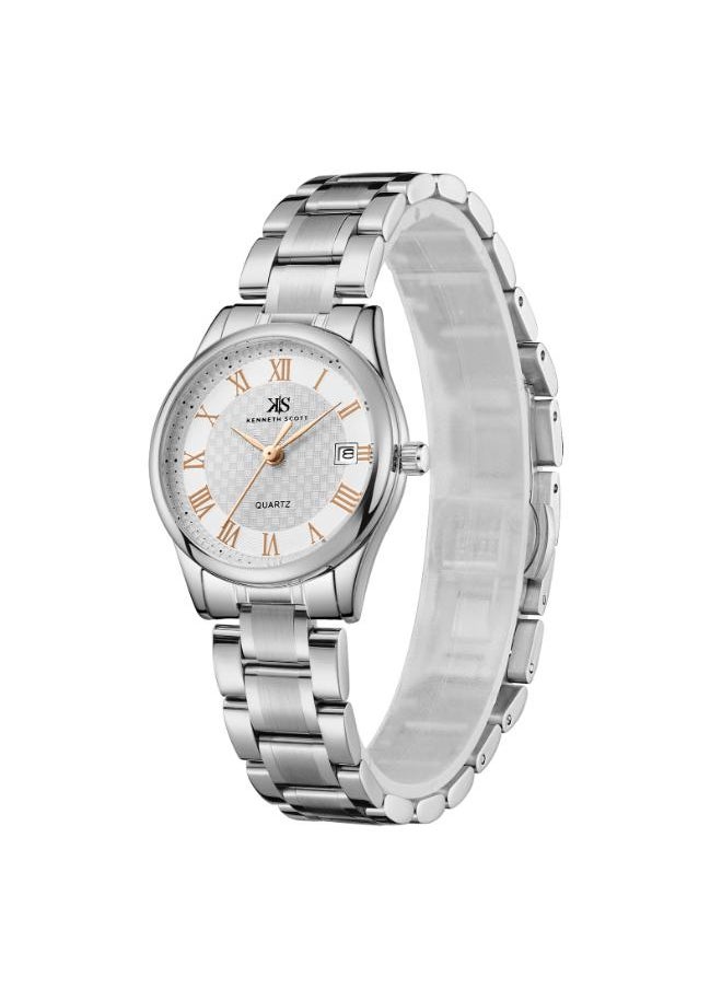 KENNETH SCOTT Women's Analog Display Watch With Silver Stainless Steel Strap - K25504-SBSWK  - Image 2