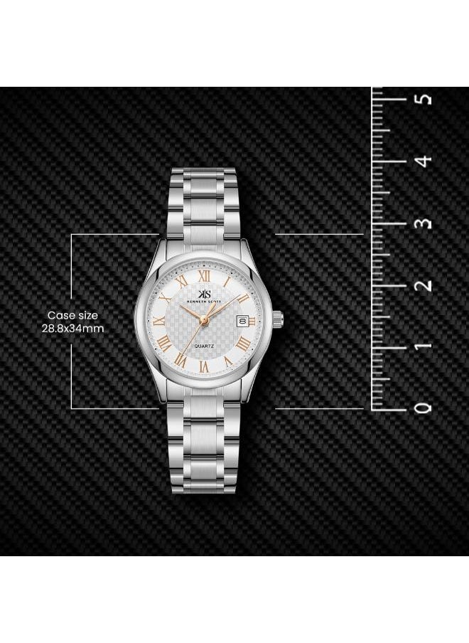 KENNETH SCOTT Women's Analog Display Watch With Silver Stainless Steel Strap - K25504-SBSWK  - Image 4