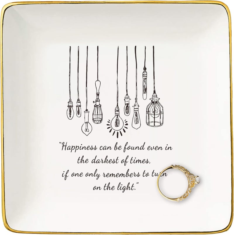 NZY Inspirational Quotes Gifts-Positive Gifts-Affirmations Reminder Gifts-Motivational Gifts-Recovery Gift-Get Well Soon Gifts-Encouragement Gifts-Christmas Gifts-Jewelry Tray Trinket Holder Ring Dish - Image 1