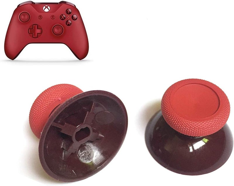 2PCS 3D Analog Joystick Cap Thumb Stick Cap Thumbstick Replacement for Xbox One Elite Controller (Red)