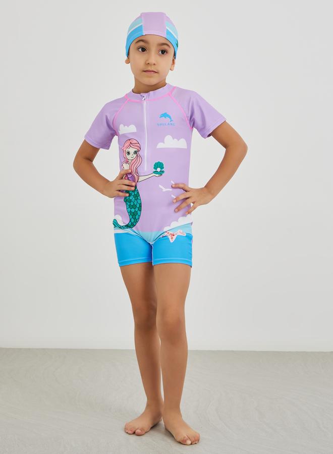 Styli Styli Graphic Print Swimsuit with Cap - Image 2