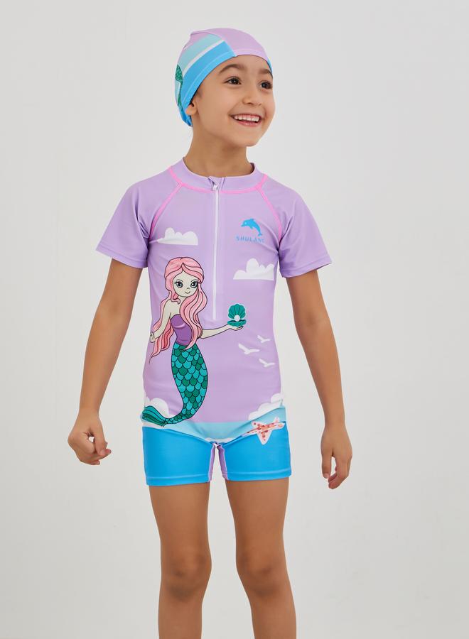 Styli Styli Graphic Print Swimsuit with Cap - Image 1