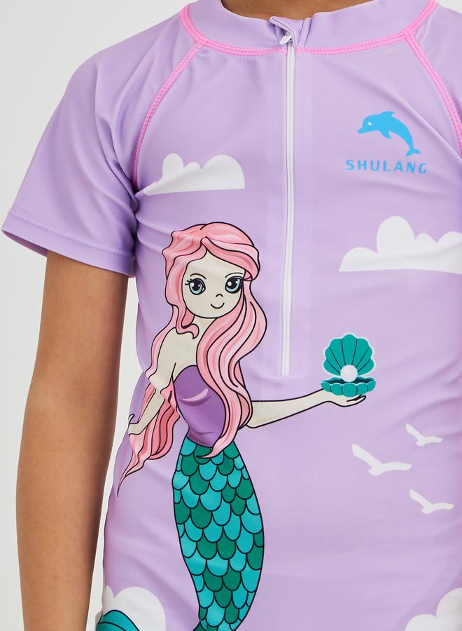 Styli Styli Graphic Print Swimsuit with Cap - Image 3