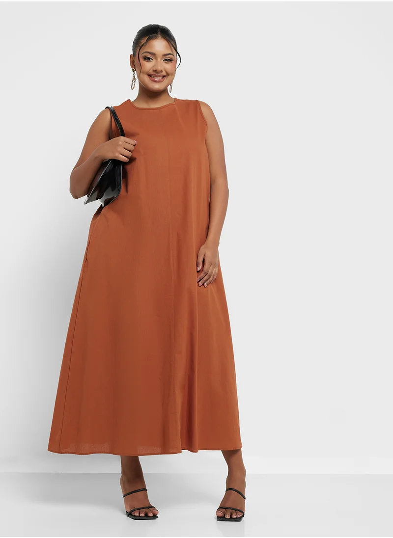 Ginger Plus Sleveless Maxi T-Shirt Dress