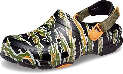 Crocs Unisex-Adult Classic All Terrain Camo Clogs with Adjustable Heel Strap, Black/Multi, 4 Men/6 Women - Image 1