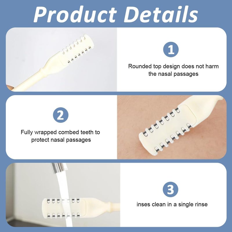 Manual Nose Trimmer for Man Painless Nose Hair Trimmer Manual NoseHair Remover 360-degree Rotating Double Head Ear Cleaner and Nose Hair Cutter Nose Trimmer Not Electric - 2 pcs - Image 2