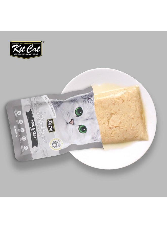 Kit Cat Petite Pouch Complete & Balanced Wet Cat Food - Tuna & Saba In Aspic 70G Pack Of 24  - Image 3