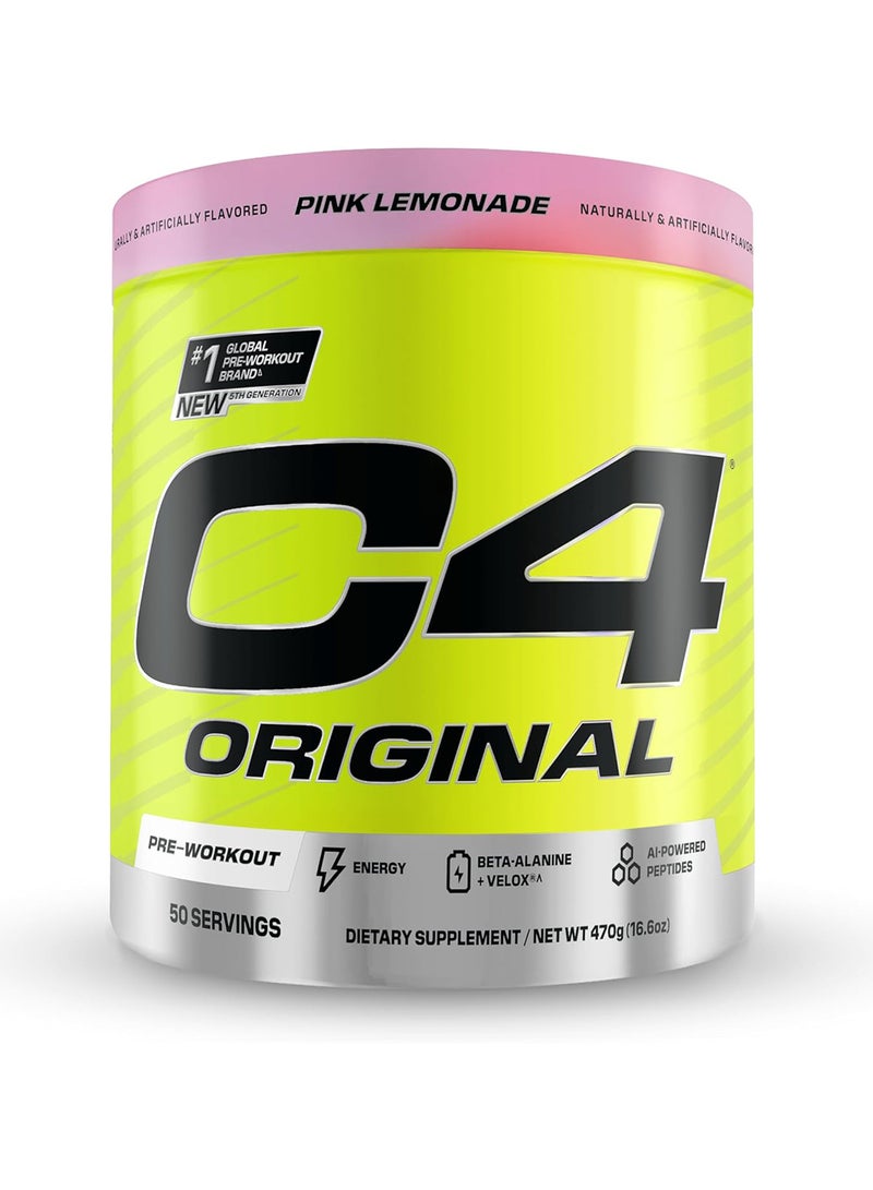 سيلوكور مسحوق الطاقة الأصلي قبل التمرين مكمل للرجال والنساء مع الكرياتين والكافيين ومعزز أكسيد النيتريك والستراتين والبيتا ألانين بنكهة الليمون الوردي - 50 حصة - قد يختلف التعبئة والتغليف - Image 1