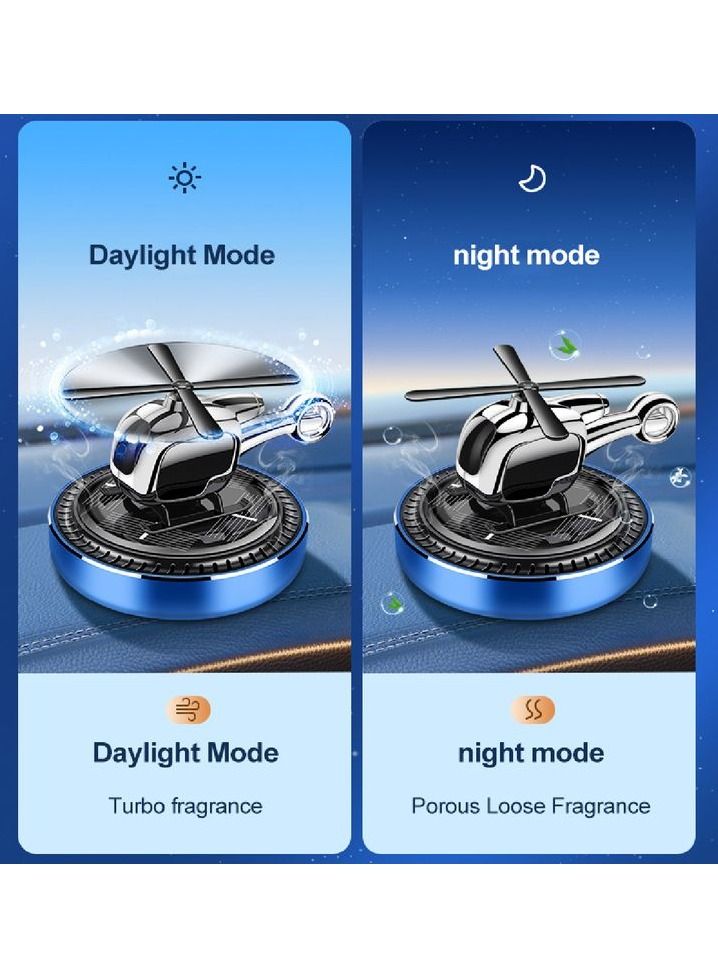 Solar Helicopter Air Freshener For Car Blue Ocean Fragrance Rotating Rotor Blade Premium Air Freshener - Image 5