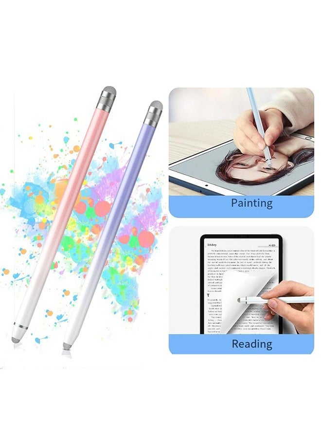 2PCS Stylus Pens For Touch Screens, Pen iPhone/iPad/Tablet Android/Microsoft Surface, Compatible With All Screens(White Pink/White Purple) - Image 1