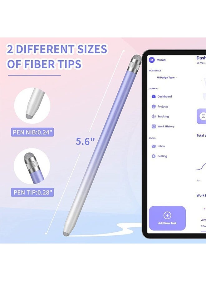 2PCS Stylus Pens For Touch Screens, Pen iPhone/iPad/Tablet Android/Microsoft Surface, Compatible With All Screens(White Pink/White Purple) - Image 5