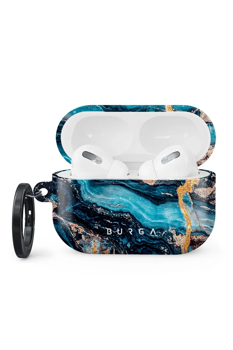 BURGA Burga AirPods Pro 2 Case – Blue Marble Design – Durable Hard Shell – Mystic Blue