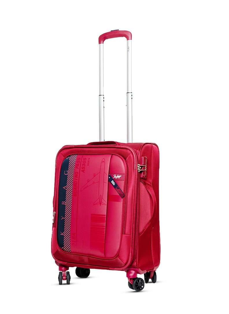 Skybags - Airway Pro Expandable Soft Body Luggage Set with Smooth Dual Wheels Trolley Bags, Polyester Material, TSA Lock, Cabin| Large- Red - Image 1