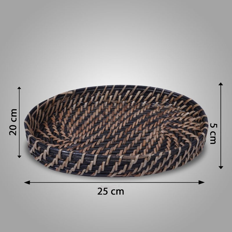 Ach Assam Cane Handicrafts Cane Rattan Tray with Sturdy Handles | Handwoven Artistry, Versatile Use for Breakfast in Bed, Outdoor Picnics, Easy to Clean - Rustic Chic Serving Tray - Image 3