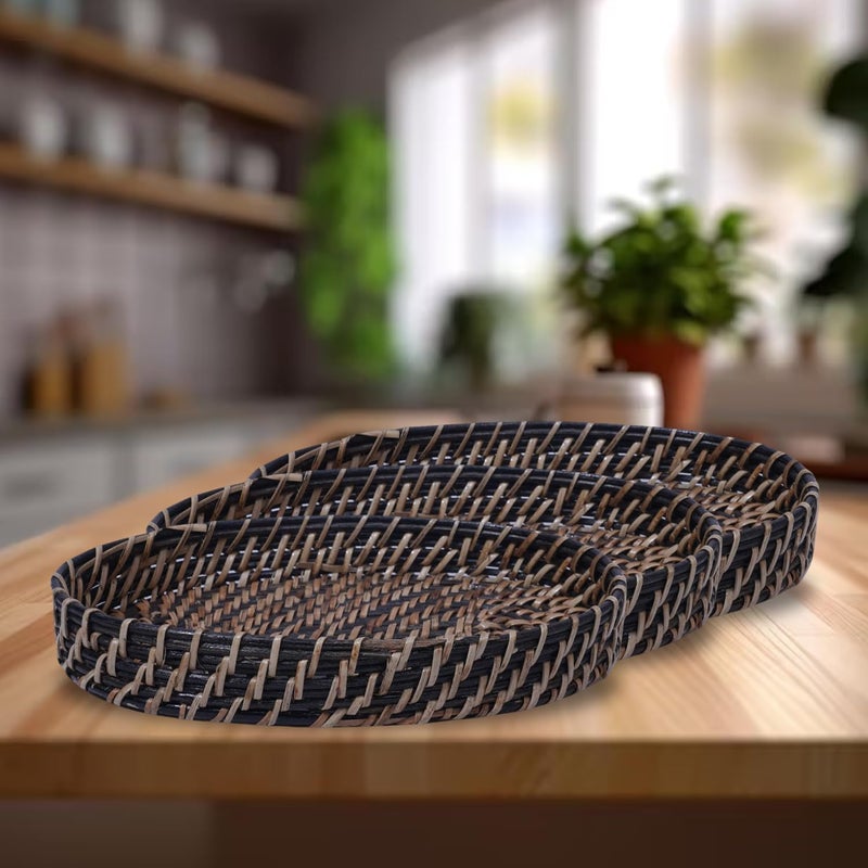 Ach Assam Cane Handicrafts Cane Rattan Tray with Sturdy Handles | Handwoven Artistry, Versatile Use for Breakfast in Bed, Outdoor Picnics, Easy to Clean - Rustic Chic Serving Tray - Image 2