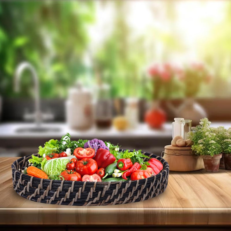 Ach Assam Cane Handicrafts Cane Rattan Tray with Sturdy Handles | Handwoven Artistry, Versatile Use for Breakfast in Bed, Outdoor Picnics, Easy to Clean - Rustic Chic Serving Tray - Image 5