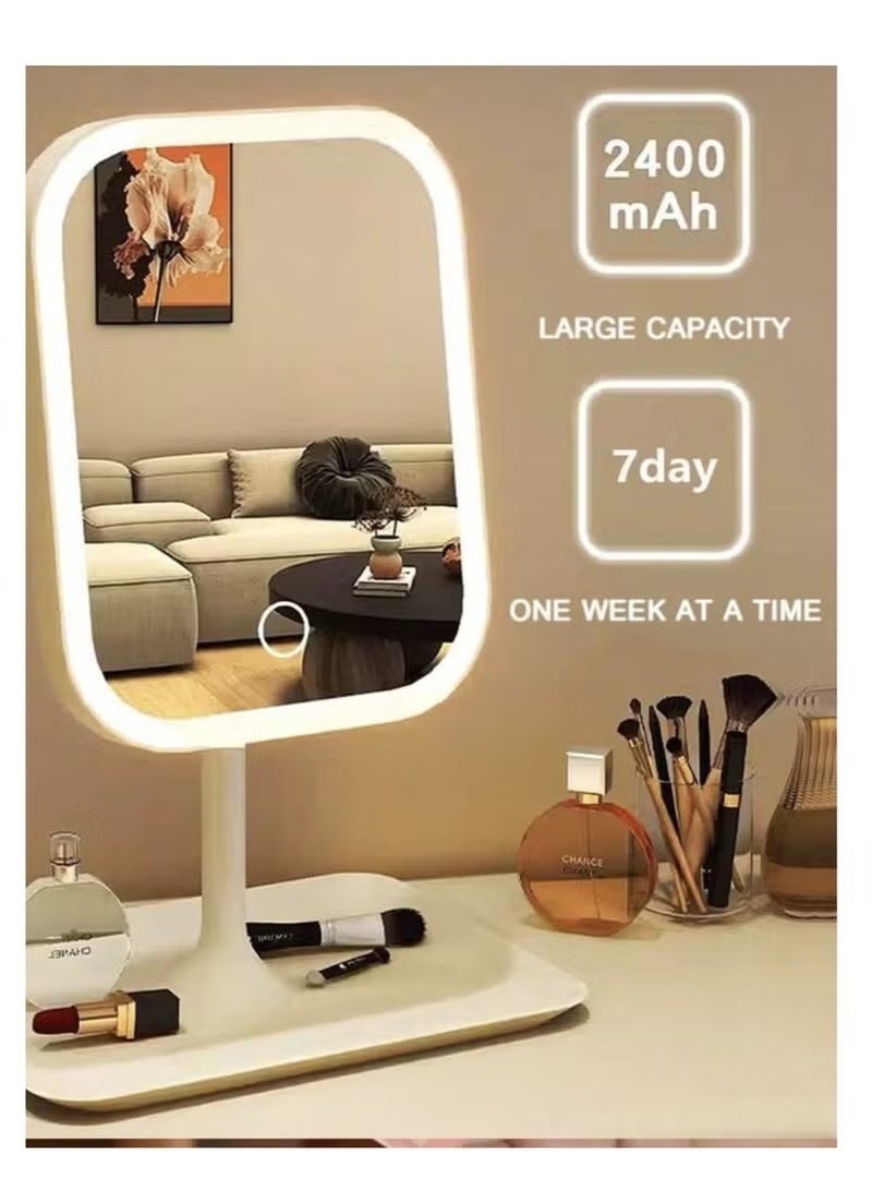 Arabest LED Makeup Mirror, Cosmetic Mirror with Light, 3 Lighting Modes, Touch Control, Portable and Foldable Stand, Lighted Makeup Mirror for Travel, Beauty and Vanity Mirror with Light, 14500/320mAh Rechargeable Battery, Portable LED Makeup Mirror - Image 5