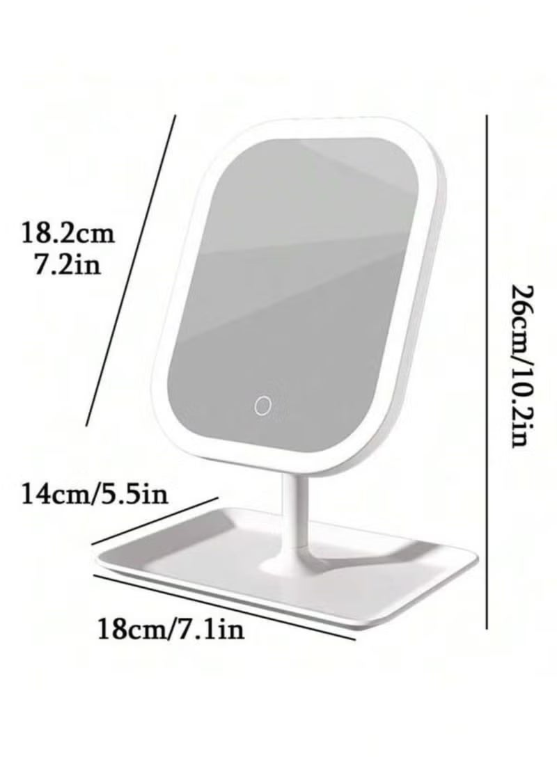 Arabest LED Makeup Mirror, Cosmetic Mirror with Light, 3 Lighting Modes, Touch Control, Portable and Foldable Stand, Lighted Makeup Mirror for Travel, Beauty and Vanity Mirror with Light, 14500/320mAh Rechargeable Battery, Portable LED Makeup Mirror - Image 2
