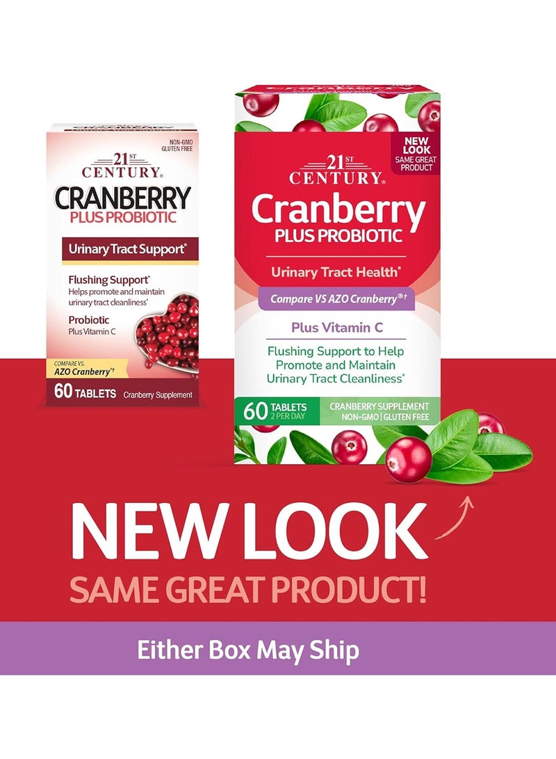 21st Century Cranberry Plus Probiotic - 60 Tablets - Urinary Tract & Digestive Health Support - Image 1