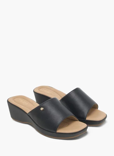 Flora Bella By Shoexpress Women's Solid Slip-On Sandals with Wedge Heels