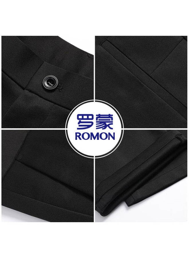 Romon Casual Pants For Men, All-season Trendy Dress Pants, Loose-fitting Business Casual Elastic Versatile Trousers For Young And Middle-aged Men, Blue, Size 30 - Image 3