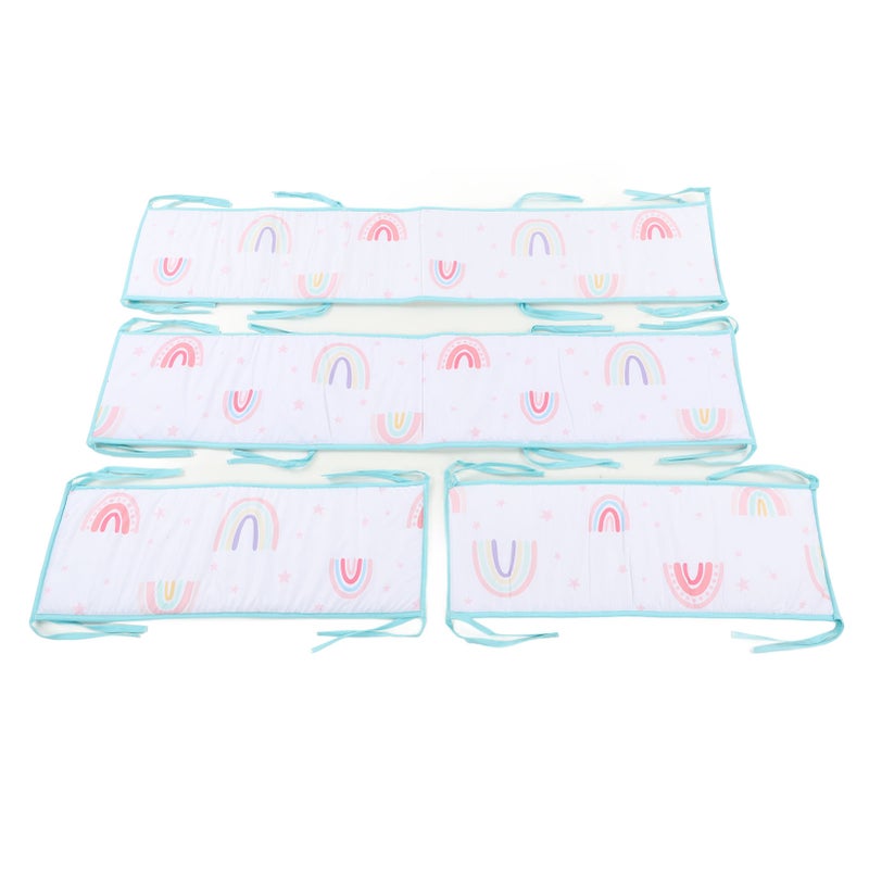 Crib Liner Four Sided Cute Printed Soft Breathable Crib Bumpers Pads for Newborn Toddler Style 2 - Image 5
