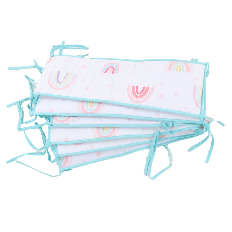 Crib Liner Four Sided Cute Printed Soft Breathable Crib Bumpers Pads for Newborn Toddler Style 2 - Image 1