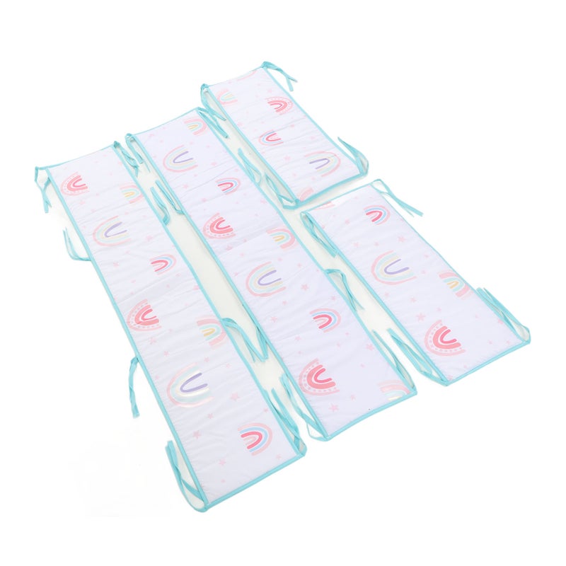 Crib Liner Four Sided Cute Printed Soft Breathable Crib Bumpers Pads for Newborn Toddler Style 2 - Image 3